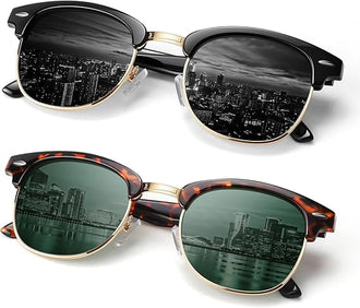Retro Semi-Rimless Sunglasses